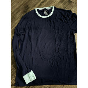 Jambys Long Sleeve JamTee Size Small (oversized small, unisex) Navy & Mint $72